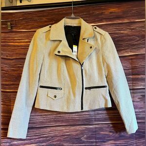 NWT Metaphor “Missy” Moto White Jacket. Size 8.